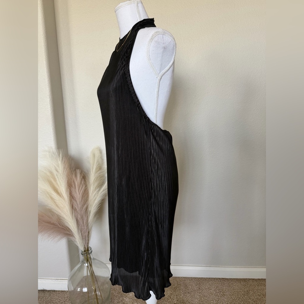Elegant Little Black Pleated Dress